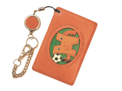 サッカー H　アルファベット 定期入れ/パスケース/カード入れ 革/レザー メール便送料無料 日本製【VANCA/バンカクラフト革物語】