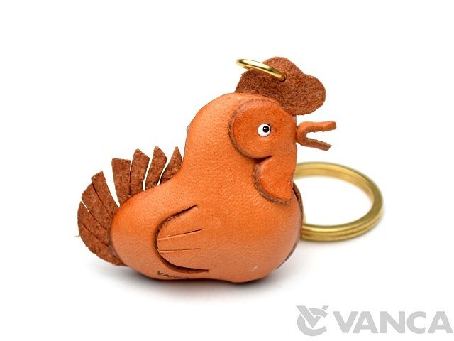 ニワトリ キーホルダー 革/レザー 日本製【VANCA/バンカクラフト革物語】