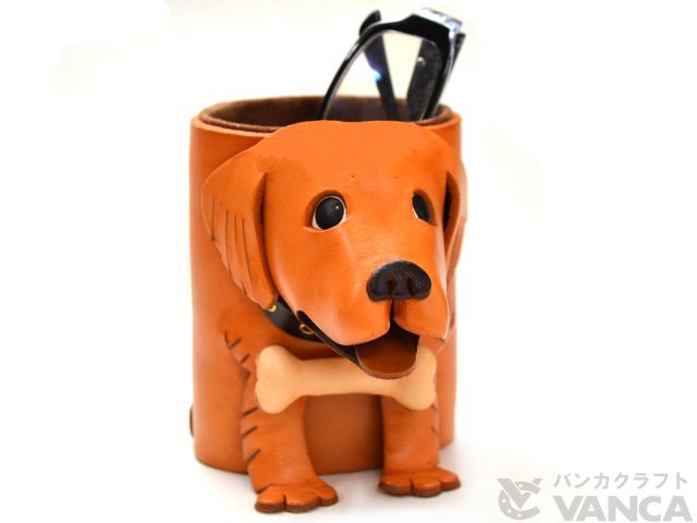 ゴールデンレトリーバー 本革製メガネスタンド【送料無料】-ユニークな