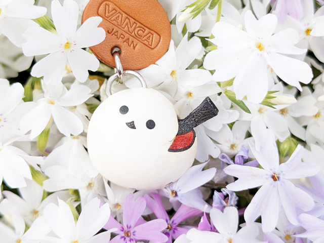 シマエナガ 携帯ストラップ｜名入れ無料【バンカクラフト】レザー本革