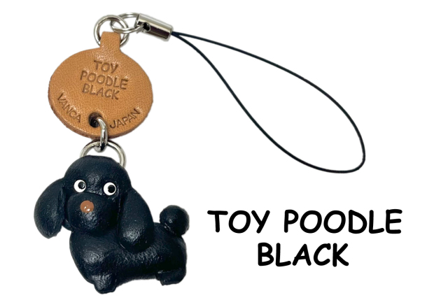 トイプードル ブラック 携帯ストラップ｜名入れ無料【バンカクラフト