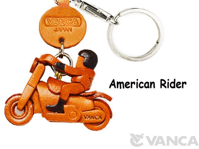 アメリカンライダー 本革キーホルダー(小) 日本製【VANCA/バンカクラフト革物語】 アメリカンライダー VANCA 本革レザーグッズ 携帯ストラップ
