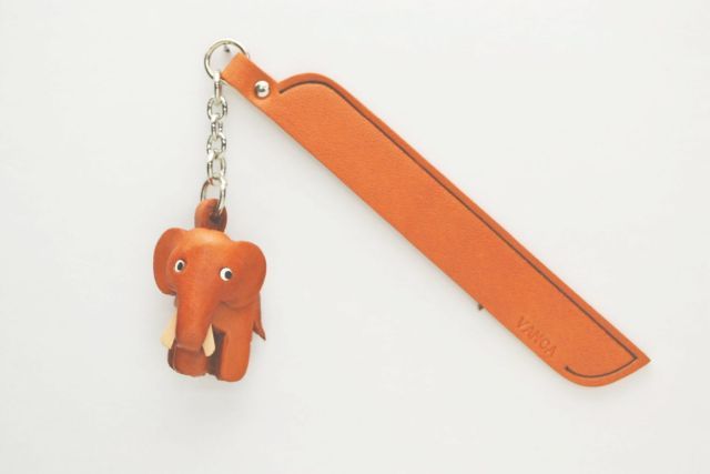 ぞう 本革製チャームブックマーカー