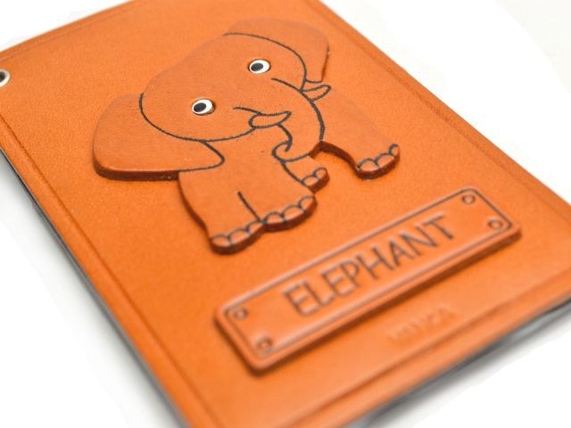 ぞう/動物 定期入れ/パスケース 革/レザー メール便送料無料 日本製