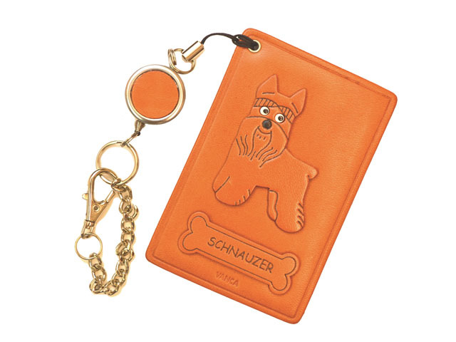 シュナウザー/犬 定期入れ/パスケース 革/レザー メール便送料無料 日本製【VANCA/バンカクラフト革物語】 [WOSHJIUK] ラージ ウォレット PU レザー カード ホルダー,犬の読書、女性用と男性用の小銭入れ収納