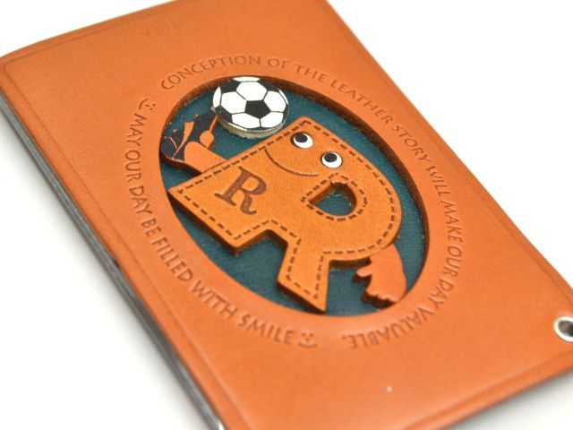 サッカー R アルファベット 定期入れ/パスケース 革/レザー メール便