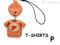 本革レザーTシャツ携帯ストラップ赤　P