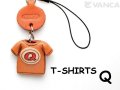 本革レザーTシャツ携帯ストラップ赤　Q