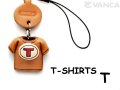 本革レザーTシャツ携帯ストラップ赤　T