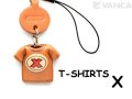 本革レザーTシャツ携帯ストラップ赤　X