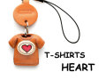 本革レザーTシャツ携帯ストラップ赤　HEART