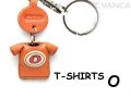 VANCA本革レザーＴシャツ赤キーホルダー　O