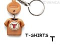 VANCA本革レザーＴシャツ赤キーホルダー　T