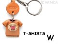 VANCA本革レザーＴシャツ赤キーホルダー　W