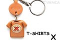 VANCA本革レザーＴシャツ赤キーホルダー　X