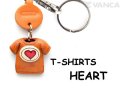 VANCA本革レザーＴシャツ赤キーホルダー　HEART