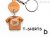 VANCA本革レザーＴシャツ赤キーホルダー　D