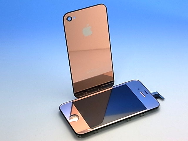 ★宅配便　送料込★　iPhone 4S 専用　フロントパネル＋バックパネル　セット　ピンクゴールド　ミラータイプ！