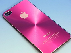 iPhone 4S 専用　キラキラCD柄　アルミタイプ！濃いピンク