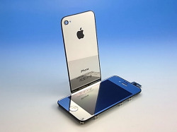 ★宅配便　送料込★　iPhone 4S 専用　フロントパネル＋バックパネル　セット　シルバー　ミラータイプ！