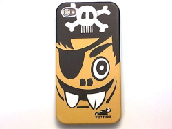 ★送料無料★　【iPhone4 / 4S対応】　YETTIDE　Funny Face Case　ファニーフェイス　Pirates, Black　暗い所で発光する　夜光タイプ！