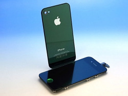 ★宅配便　送料込★　iPhone 4S 専用　フロントパネル＋バックパネル　セット　グリーン　マジックミラータイプ！
