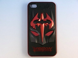 ★送料無料★　【iPhone4 / 4S対応】　BAT MAN　バットマン　3D　ハードケース　iPhoneケース！ブラック×レッド
