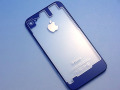 ★送料無料★　iPhone 4S 専用　スケルトン　透明　ガラス製！　ブルー　バックパネル