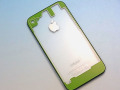 ★送料無料★　iPhone 4S 専用　スケルトン　透明　ガラス製！　グリーン　バックパネル