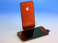 ★宅配便　送料込★　iPhone 4S 専用　フロントパネル＋バックパネル　セット　ダークオレンジ　ミラータイプ！