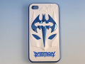 ★送料無料★　【iPhone4 / 4S対応】　BAT MAN　バットマン　3D　ハードケース　iPhoneケース！ホワイト×ブルー