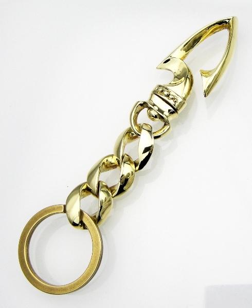 正規取扱 VASSER（バッサー） SPEARGUN KEY CHAIN 3LINKS SHINY BRASS(スピアーガン キーチェーン3リンクス シャイニーブラス)
