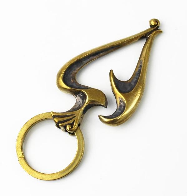 正規取扱 VASSER（バッサー） Fire Bird Spade Key Chain Antique Brass(ファイヤーバードスペードキーチェーンアンティークブラス)