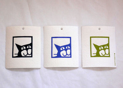 スポンジワイプ　cat window black