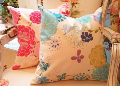 大人気！英国ハーレクインのクッションカバー：トロピカルヘブン×リトルジェム　40cm角