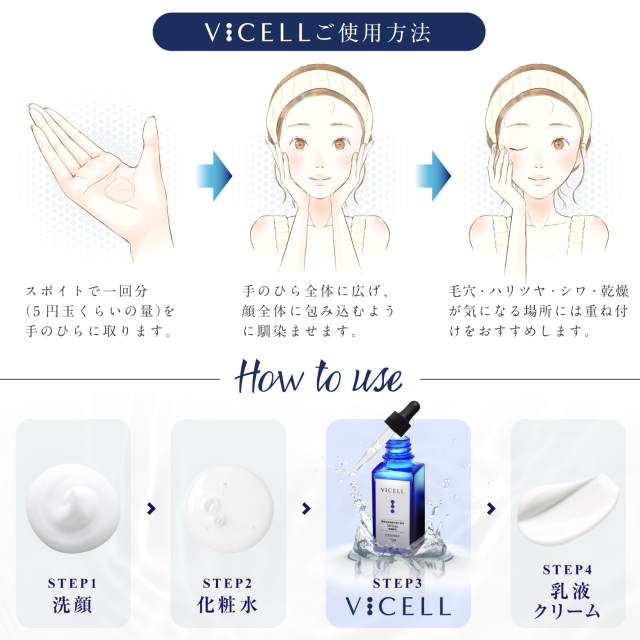 VICELL ヒト幹細胞 美容液 ヒト臍帯血細胞順化培養液 50％配合
