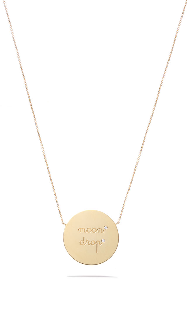 【チャイルディッシュ】カスタムオーダー18Kプレートネックレス（刻印2行2石）