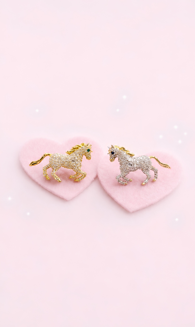 [期間限定販売]【ハニービジュー(THE HANY Bijoux)】ホースピアス・イヤリング（ゴールド / シルバー）