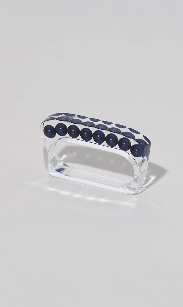 [POPUP期間限定販売(～9/13）]【ジュティク(JUTIQU)】Essence Double Ring 2（ネイビー）