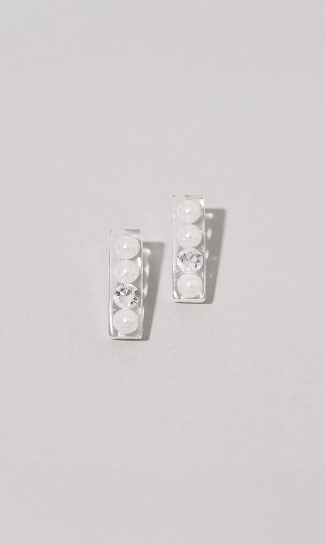 [POPUP期間限定販売(～9/13）]【ジュティク(JUTIQU)】Luxe Earring 3 (ホワイト/S)