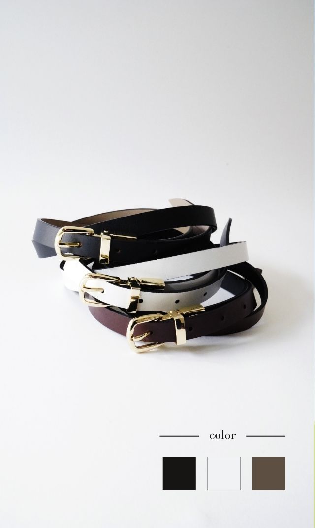 LEFIJE牛革リバーシブルメタルバックルベルト3色展開