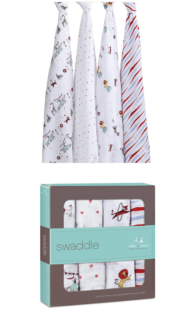 【エイデン＋アネイ】 モスリンラップ4枚組（vintage circus）