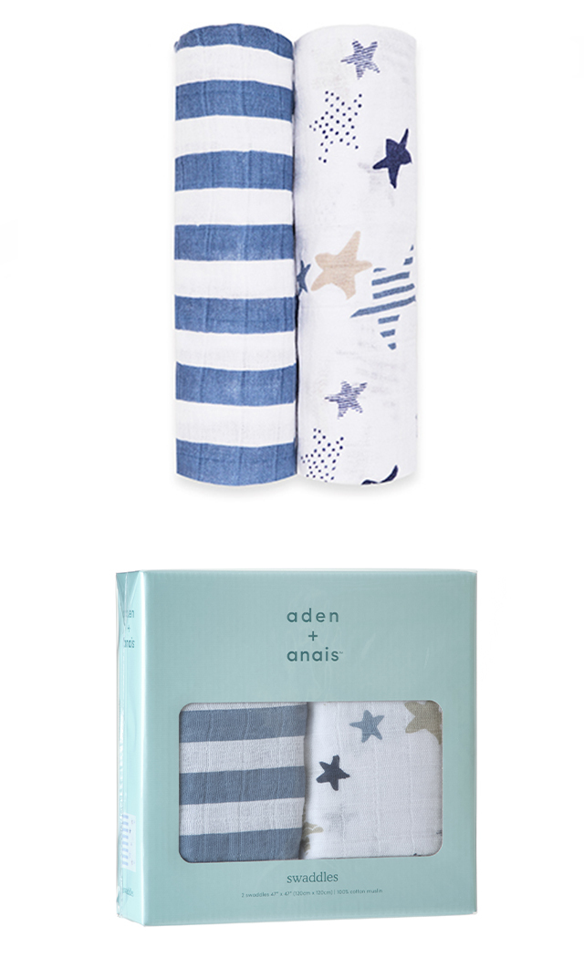 【エイデン＋アネイ】モスリンラップ2枚組(rock star)