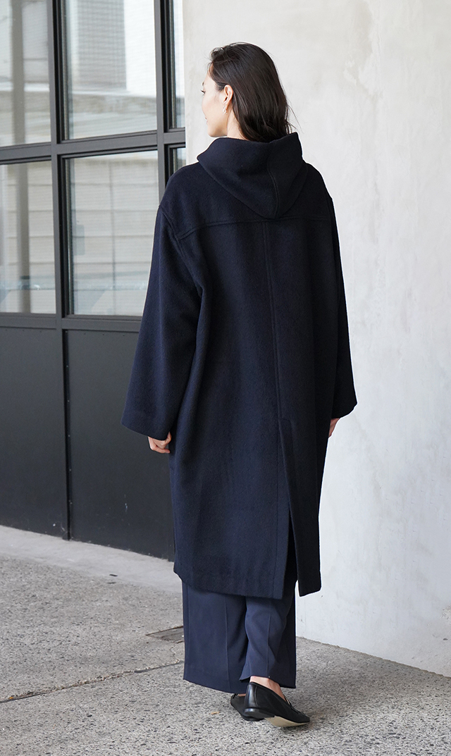 【アーキ】アンゴラ シャギーコート(ネイビー）