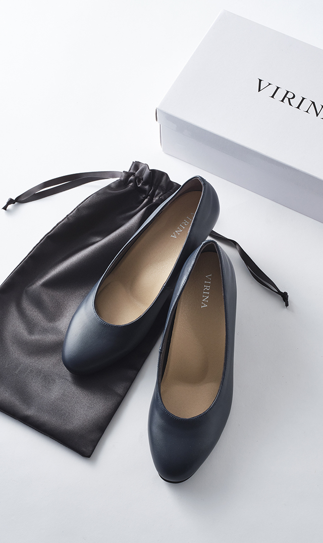 5?pヒールフォーマルパンプス紺