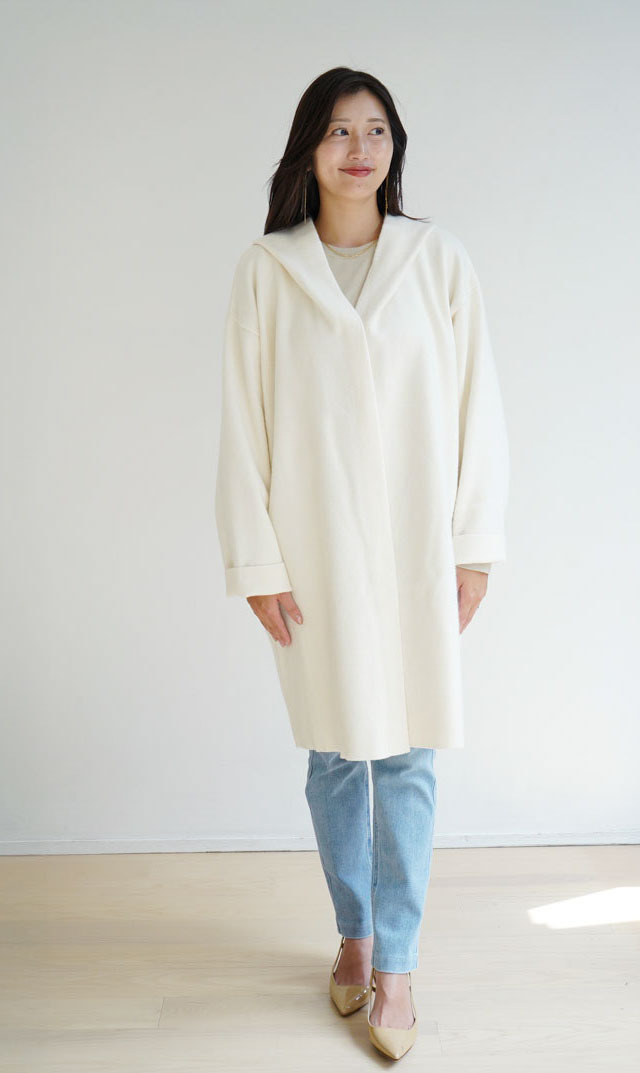 美品　JIL SANDER ライトグレー カーディガン Jil Sander チャンキーニット ジップカーディガン | ホワイト
