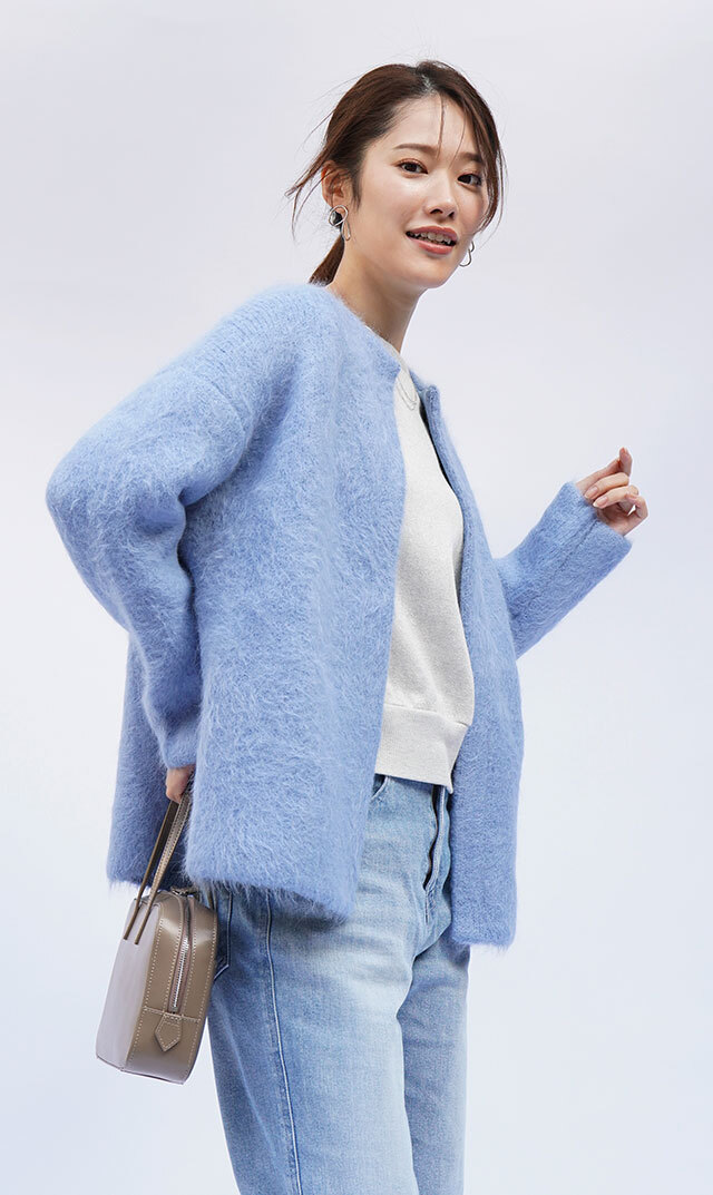 アルパカ混の贅沢なダブルフェースカーディガン登場！