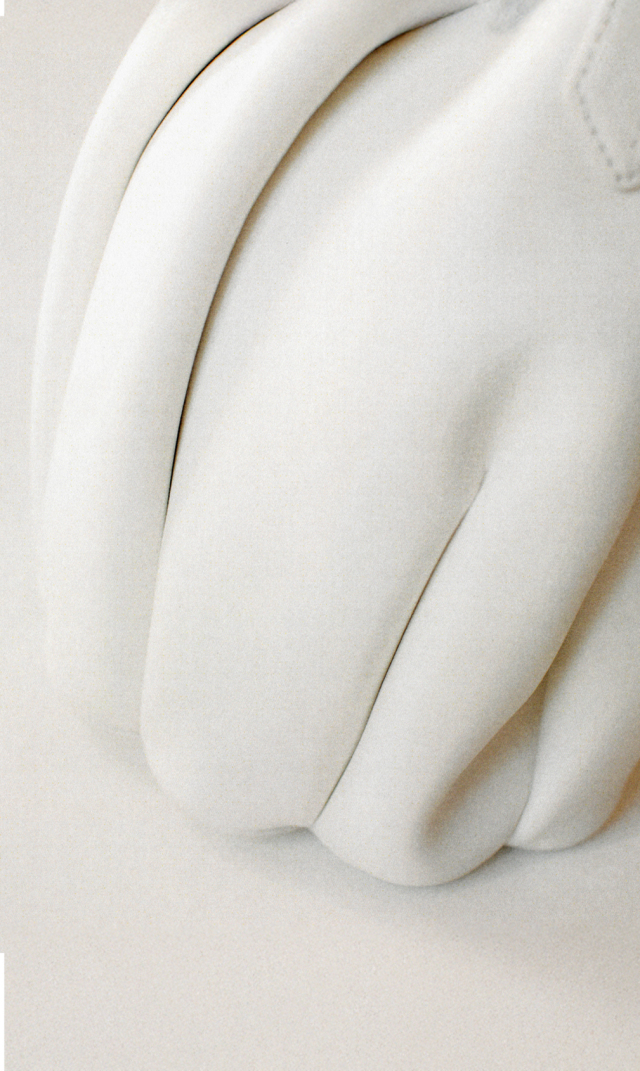 インポートボクギ花フォルムハンドバッグ黒白