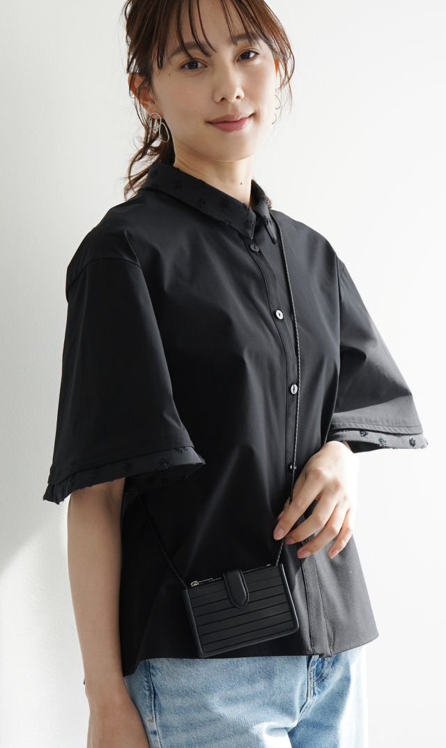 インポート羊革・牛革ウォレットバッグ黒