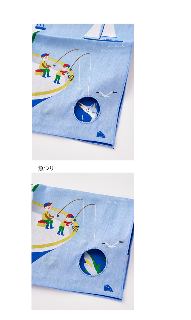 ブルーミーズ】穴あきリバーシブル キッズハンカチ（全5柄）